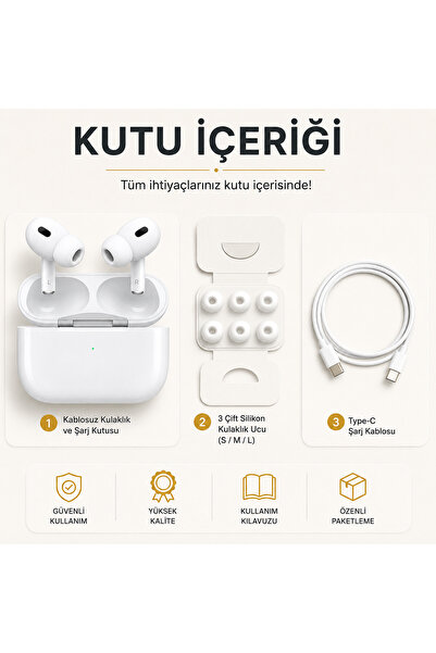 kawigo Air Pro 2 ANC Destekli Bluetooth Kulaklık Tüm Cihazlarla Uyumlu Bluetooth Kulaklık ANC Bluetooth Kulaklık