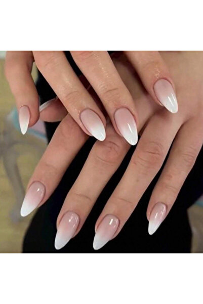 Choice SKY BLUE 24PCS- Solid color almond fake nails, full coverage of red, s...