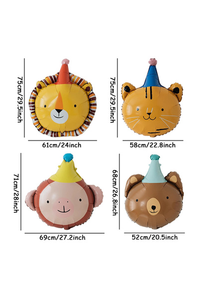 Choice Other 4pcs 4pcs Jungle Safari Animal Balloons Kids Birthday Party Deco...