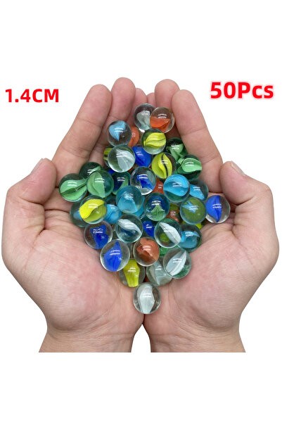 Choice 1.4cm 50Pcs 10/50PCS 25/14mm Colorful Glass Marbles Toy Kids Marble Ba...