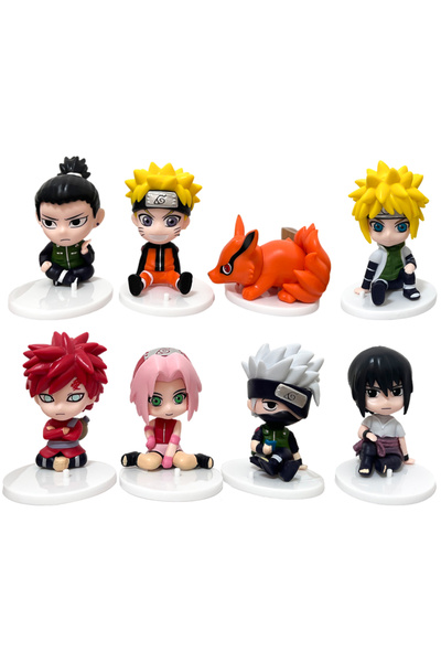 BANDAI 8pcs set 8pcs Set Anime Naruto Figure Kakashi Sasuke Uchiha Itachi Gaa...