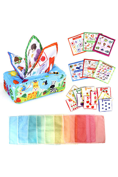 Choice1 D Forest animals Baby Tissue Box 0-18M Sensory Toy Colorful Soft For ...