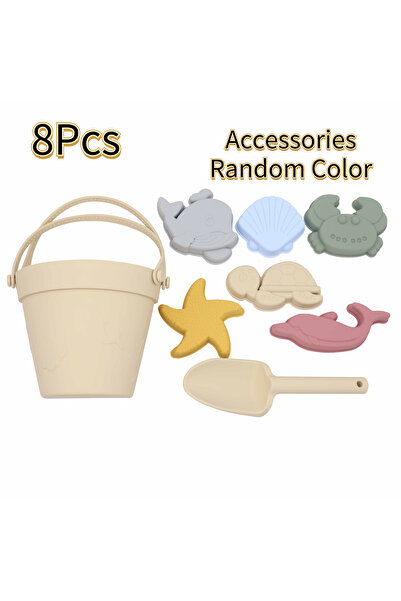 Choice6 XS18-4-8Pcs 8Pcs Summer Beach Toys for Kids Soft Silicone Sandbox Set...