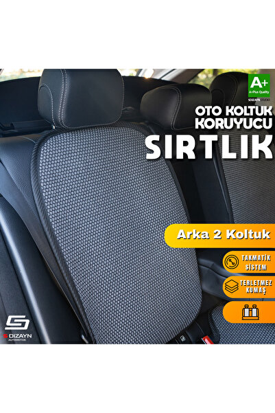S Dizayn Oto Arka Koltuk Sırt Koruyucu Kılıf Füme Universal 2 Parça A+ Kalite...