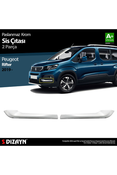 S-Dizayn Peugeot Rifter Krom Sis Çıtası 2 Prç 2019-2023 6918022