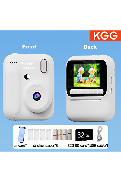 Choice7 white add paper 32G Kids Instant Camera Color Printing Camera 32GB 10...