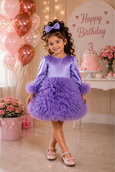2kids2mom Girls Baby's Kids Dress Long Sleeve Tulle Tutu Special Occasion Par...