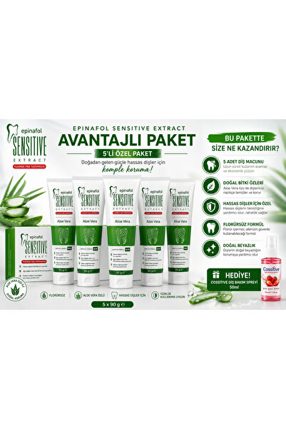 Epinafol Sensitive Aloe Vera - Flörürsüz 5'li Set Cozmoderm
