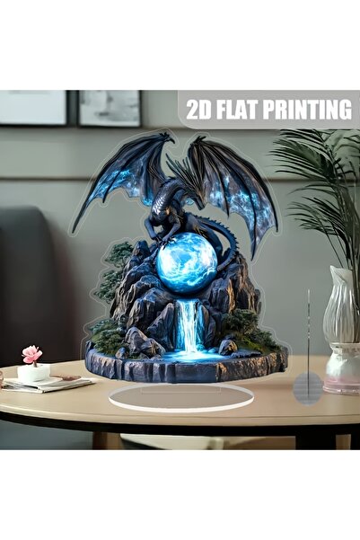 Choice XL 1 2D Bohemian 8in Acrylic Black Dragon Wings Desktop Decoration Cre...