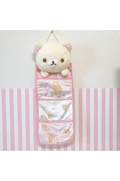 Choice 1set Korilakkuma Plush Bear Wall Mounted Hanging Storage Bag Large Cap...