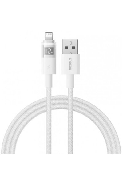 Baseus Cablu de date și încărcare USB-A - Lightning Display 2, 12W, 2m, Alb P...