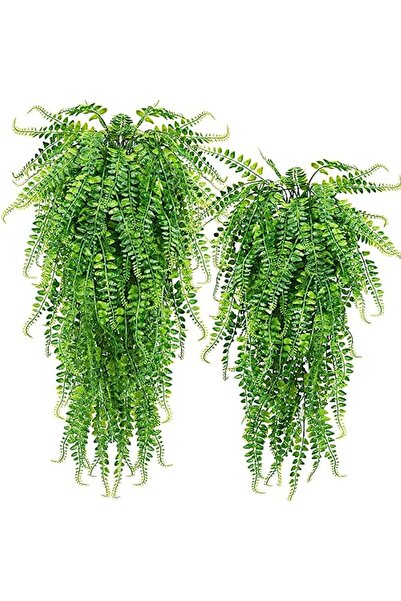 Choice 2 Pcs green 2 pcs Artificial Hanging Ferns Plants Vine Fake Ivy Boston...
