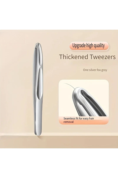 Choice Silver 1 Round Head Eyebrow and Facial Hair Removal Tweezers - Seamles...