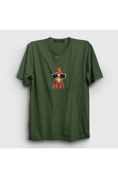 Presmono Unisex kaki sunčane naočare Chicken Chicken T-shirt 413431tt