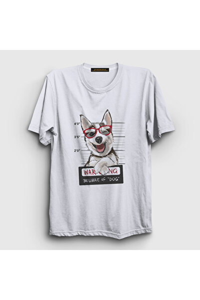 Presmono Unisex beli pas huski, pazi se T-shirt 411733tt