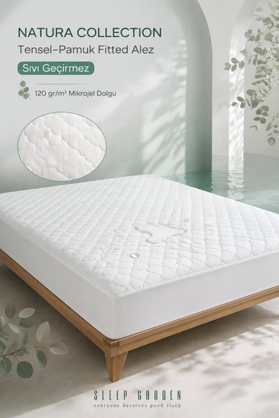 Sleep Garden Natura Collection Fitted Liquid-Proof Mattress Cover