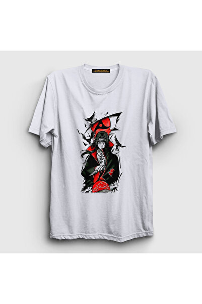 Presmono Unisex White Genjutsu Uchiha Itachi Anime Naruto T-shirt317730tt