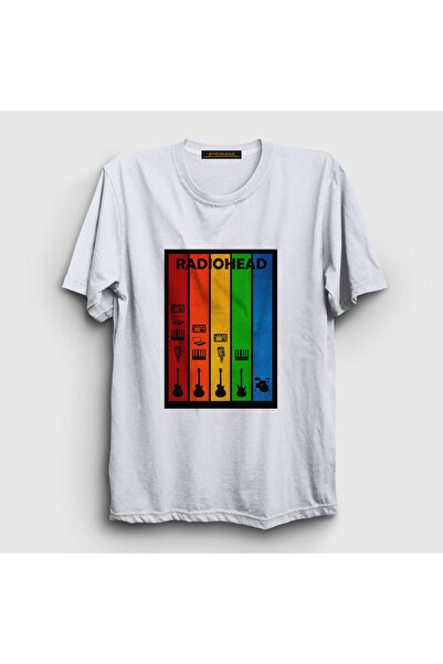 Presmono Ουνισέξ Λευκό T-shirt Rainbow Radiohead 104458tt