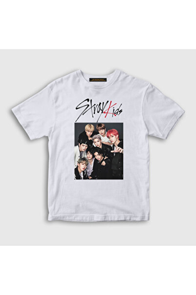 Presmono Unisex Kids White Band Stray Kids T-shirt122551tt