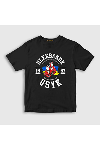 Presmono Unisex Kids Black Team Boxing Boxing Oleksandr Usyk T-Shirt 579789Tt