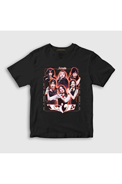 Presmono Unisex Kids Black Accendio K-Pop Ive Ive T-Shirt 595869Tt