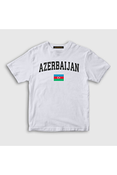 Presmono Unisex dečja bela zastava V2 Azerbejdžan Azerbejdžan T-shirt 536619tt