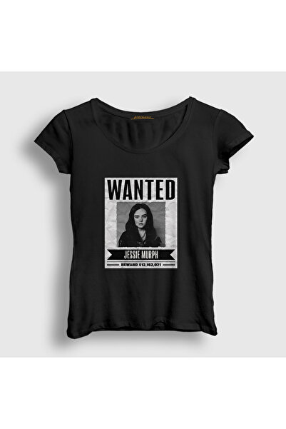 Presmono Women's Black Wanted Jessie Murph T-Shirt 575421Tt