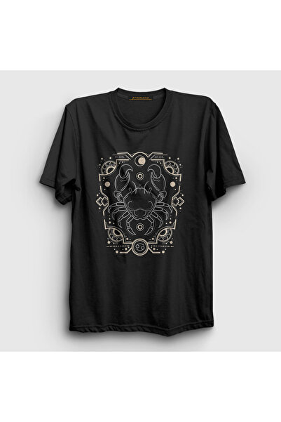 Presmono Unisex crni zodijakalni poklon za rak, znak raka T-shirt 526543tt