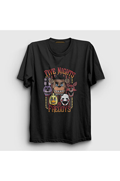 Presmono Unisex Black Faces Fnaf Five Nights at Freddy's T-Shirt 469281Tt