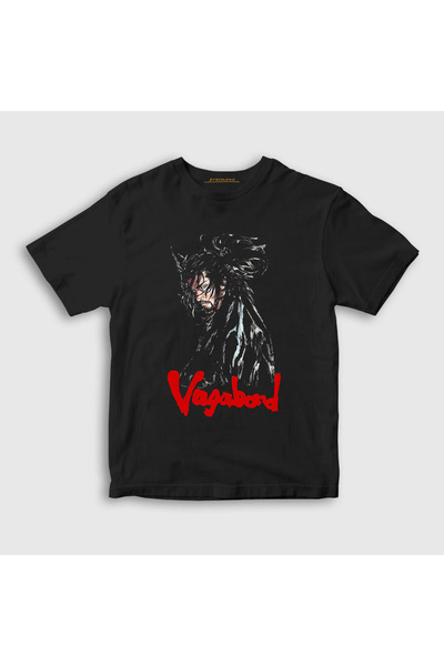 Presmono Unisex dečija crna majica Musashi Miyamoto V2 Manga Vagabond 492377tt