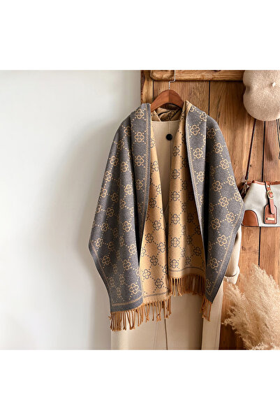 Choice3 khaki Brands Jacquard Design Winter Two-Sided Scarf Cashmere Soft War...