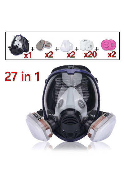 Choice1 27 in 1 27-in-1 Large Full Face Respirator Reusable Anti-Fog Anti-Scr...