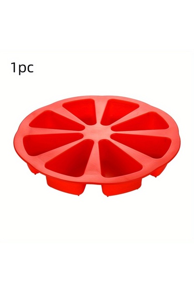 Choice Red 1pc Silicone Triangle Cake Mold Set - Suitable for 8-cavity Non St...