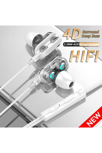 Choice White-NEW 3.5mm Wired Headphones Noise Canceling In-Ear Sports Earphon...