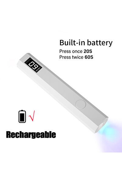 Choice5 White LINMANDA Minicure Handheld UV Light for Gel Nails Portable UV N...