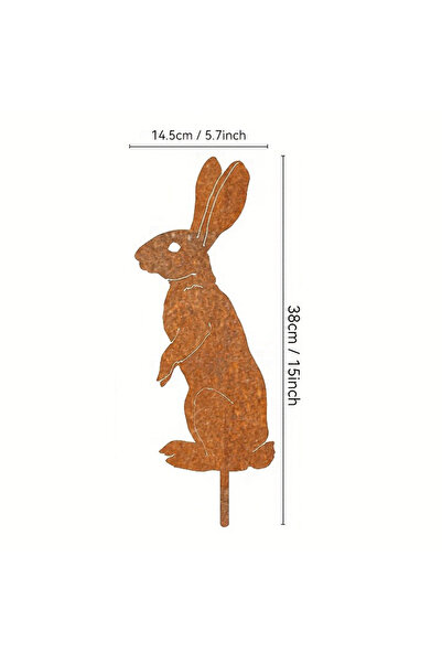 Choice TY6646-02 Rustic Metal Rabbit Garden Stake - Rusty Bunny Silhouette, O...