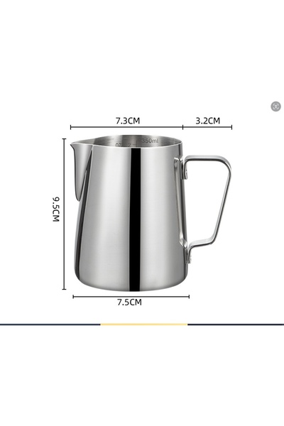 Choice 350ml true qualities 350ML Coffee Milk Frothing Pitcher with Scale Lat...