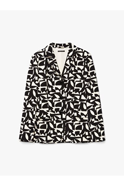Sisley Tamamı Desenli Dar Kesim Ceket Kadın Pembe Ceket - 324P2OLRLW01V