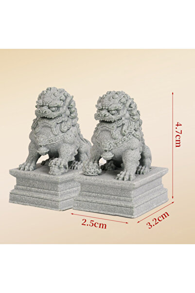 Choice Small Size A Pair of Lucky and Wealthy Stone Carvings of Lions, Chines...