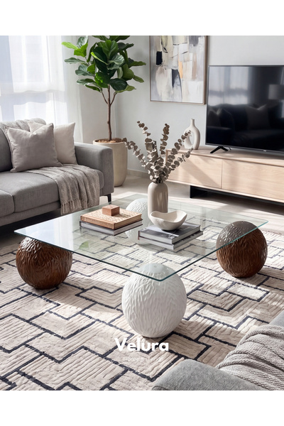 Velura Home & Living Orta Sehpa & Modern Küre Sehpa & Bohem Top Sehpa