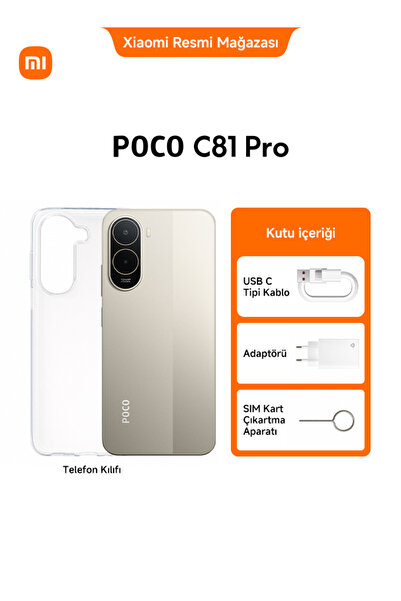 POCO C81 Pro 4GB+128GB Altın (Xiaomi Türkiye Garantili)