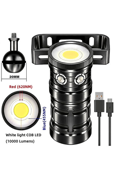 Choice USB Charging Fixed focus black 18000LM LED Diving Flashlight 100M Unde...
