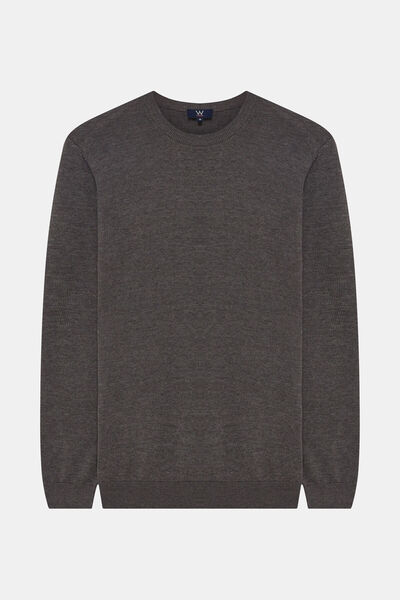 W Collection GRİ MELANJ POLO YAKA UZUN KOLLU KAZAK