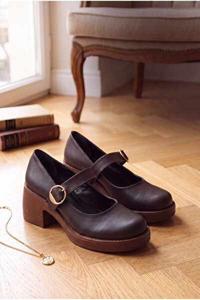 Redoxy Women's Special Design Platform Heeled Elegant Buckle Strap Ballerina ...