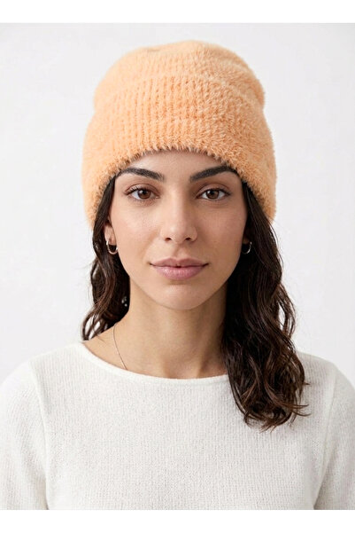 STELLA VESTİNO Women's Premium Knitted Soft Textured Beanie - Soft Folded Plu...
