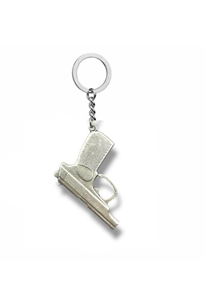 Herşey Nota Silver Color Metal Keychain with Pistol Figure – Special Accessor...