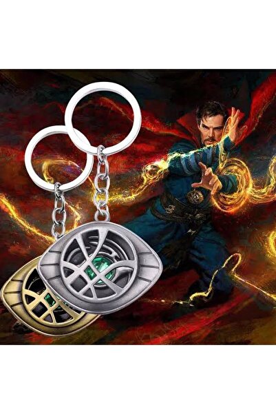 Herşey Nota Dr Strange Marvel Avengers Gümüş Hareketli Dönen Metanizma Metal Anahtarlık 1Adet