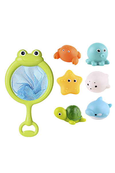 Choice5 Blue Baby Bath Toys, Turtle Spray Water Toy, Fish Net Catching Shark,...