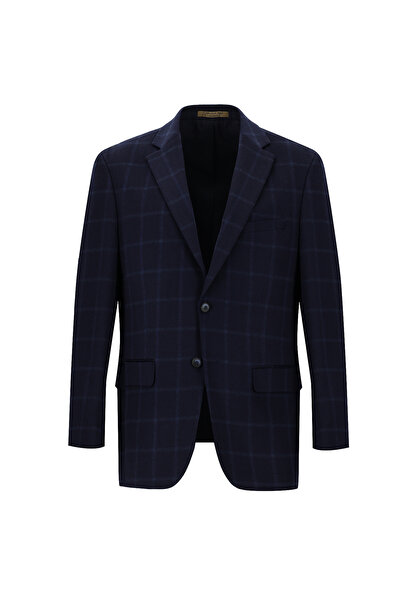 Abdullah Kiğılı 4 Drop Relaxed Fit Rahat Kesim Kareli Kaşmir Ceket
