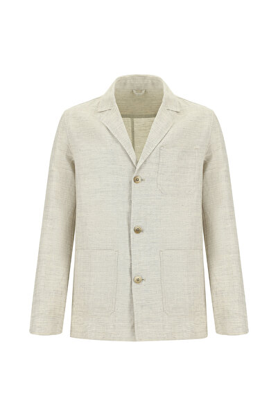 Abdullah Kiğılı 6 Drop Regular Fit Standard Cut Patterned Linen Jacket